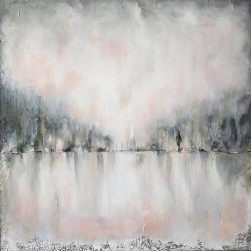 Premium Oil Painting "Delicate Reflection of Light" — A Museum-Quality Contemporary Interior Abstract by Evgeniya Duvakina, Painting for Sale on Select