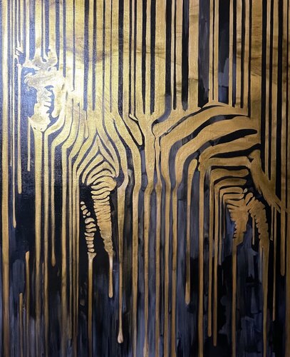 Professional Oil Painting "Golden Grace of the Savannah" — A Luxurious Premium Wildlife Artwork by Evgeniya Duvakina, Painting for Sale on Select
