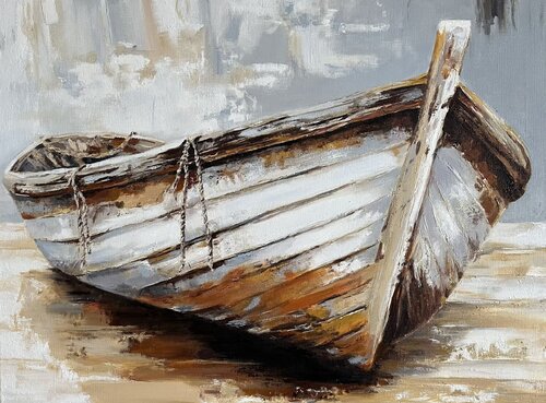 Exclusive Oil Painting "Quiet Harbor" — A Story of Time, the Sea, and Serenity by Evgeniya Duvakina, Painting for Sale on Select