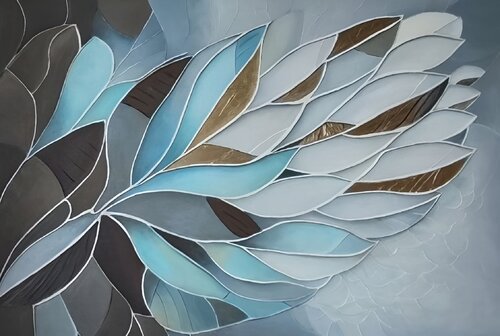 “Nature in Graphic Form” — an original artwork with an atmosphere of contemporary elegance by Evgeniya Duvakina, Painting for Sale on Select