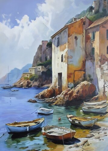 “By the Sea” — A Story of Stillness and Freedom by Evgeniya Duvakina, Painting for Sale on Select