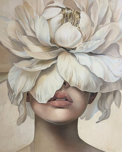 “Floral Veil” — Premium Oil Painting by Evgeniya Duvakina, Painting for Sale on Select