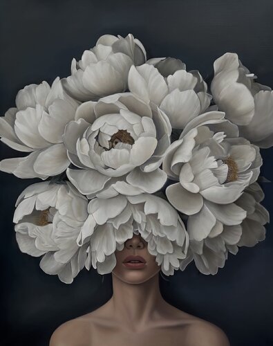 “Lady in Flowers” — Premium Oil Painting by Evgeniya Duvakina, Painting for Sale on Select