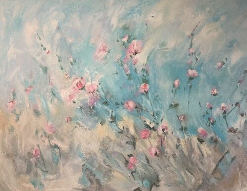 “Pink Wind”  Premium Oil Painting by Evgeniya Duvakina, Painting for Sale on Select