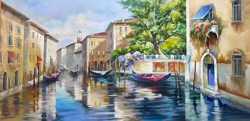 “Venetian Reflection” by Evgeniya Duvakina, Painting for Sale on Select