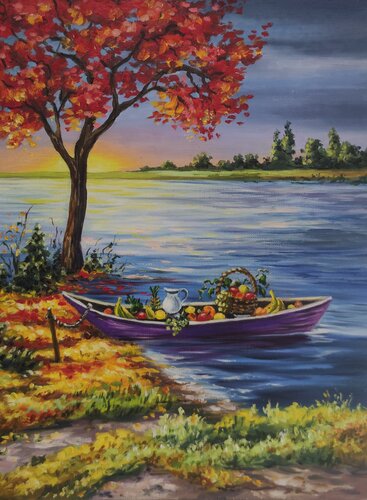 “Fruit Boat” Still Life von Evgeniya Duvakina, Malerei kaufen auf Select