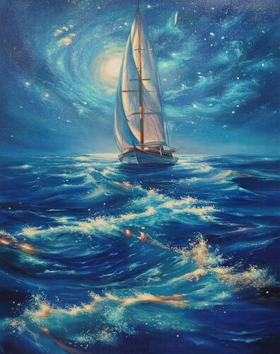 “Moonlit Journey” von Evgeniya Duvakina, Malerei kaufen auf Select
