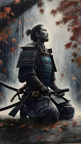 «Samurai. The Taste of Victory» von Evgeniya Duvakina, Malerei kaufen auf Select
