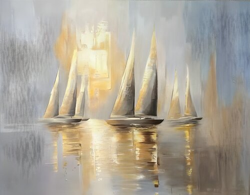 “Sails at Sunset” von Evgeniya Duvakina, Malerei kaufen auf Select
