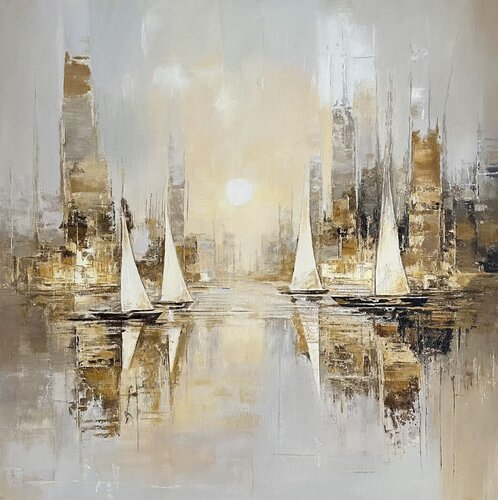 “Golden Bay” by Evgeniya Duvakina, Painting for Sale on Select