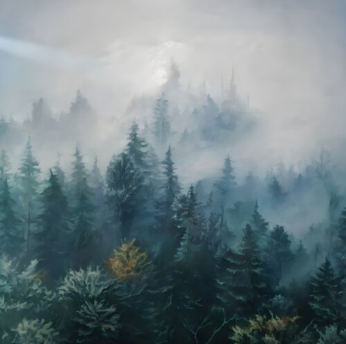 Whispers of the Misty Forest by Evgeniya Duvakina, Painting for Sale on Select