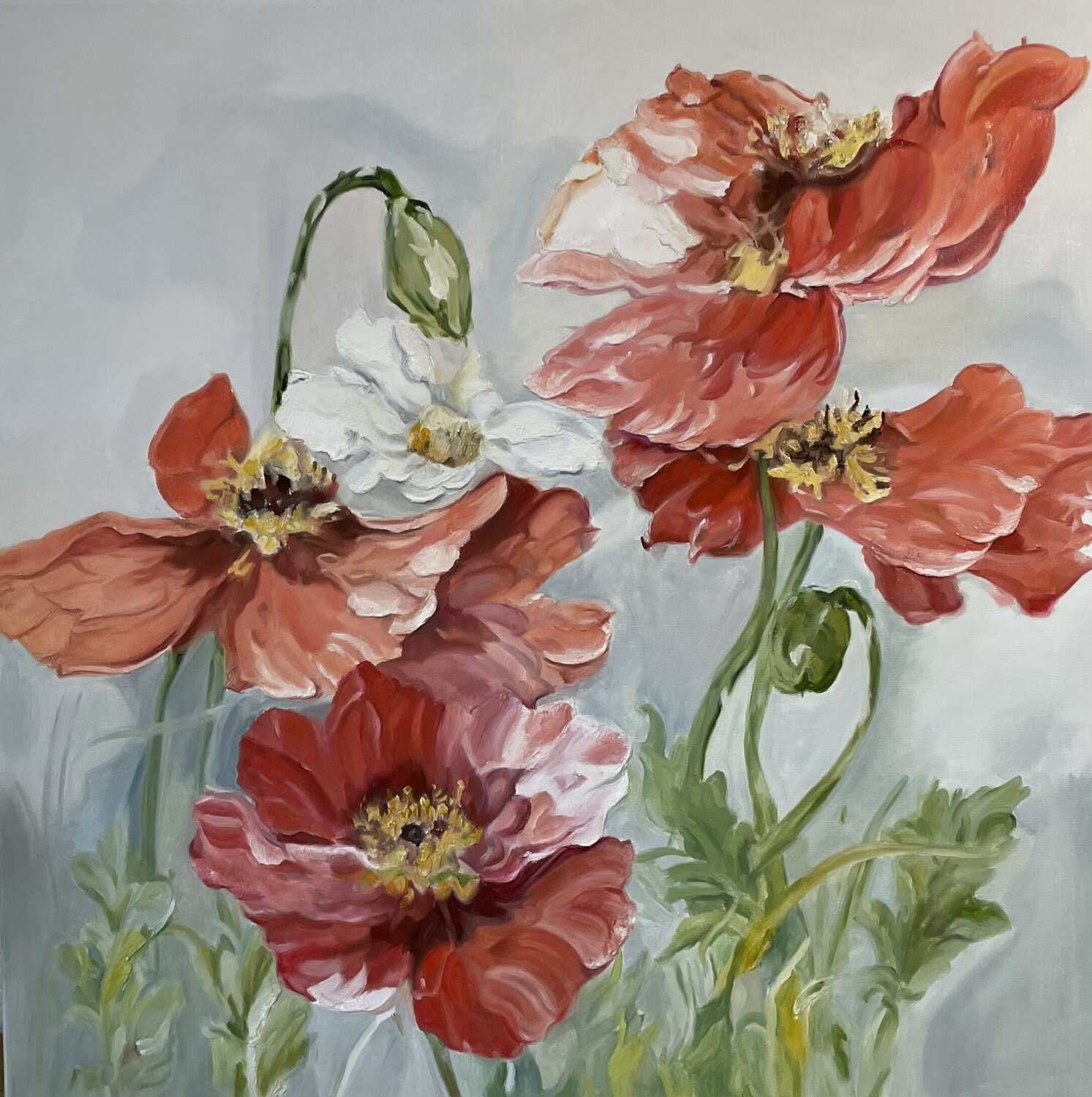 Oil Painting Poppies Premium Quality Evgeniya Duvakina Original painting for sale