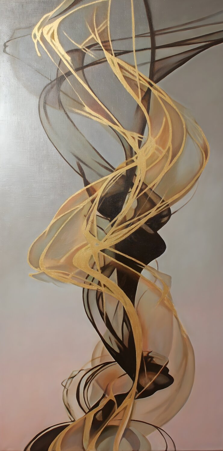 Oil painting “Golden Flow” Evgeniya Duvakina Original painting for sale