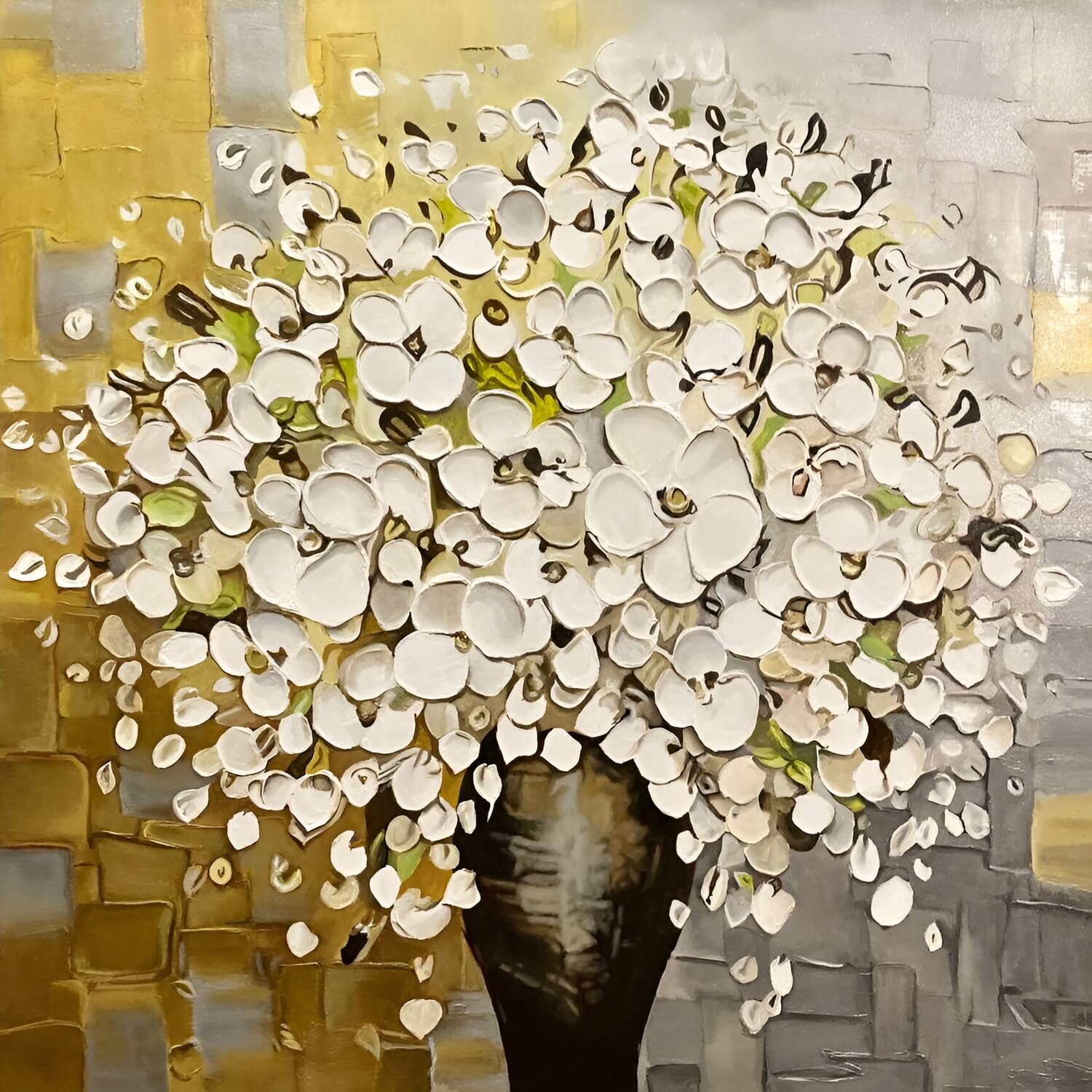 Exclusive Original Oil Painting "The White Gold of the Garden" – A Luxurious Floral Bouquet in Gallery Fine Art Evgeniya Duvakina Original painting for sale