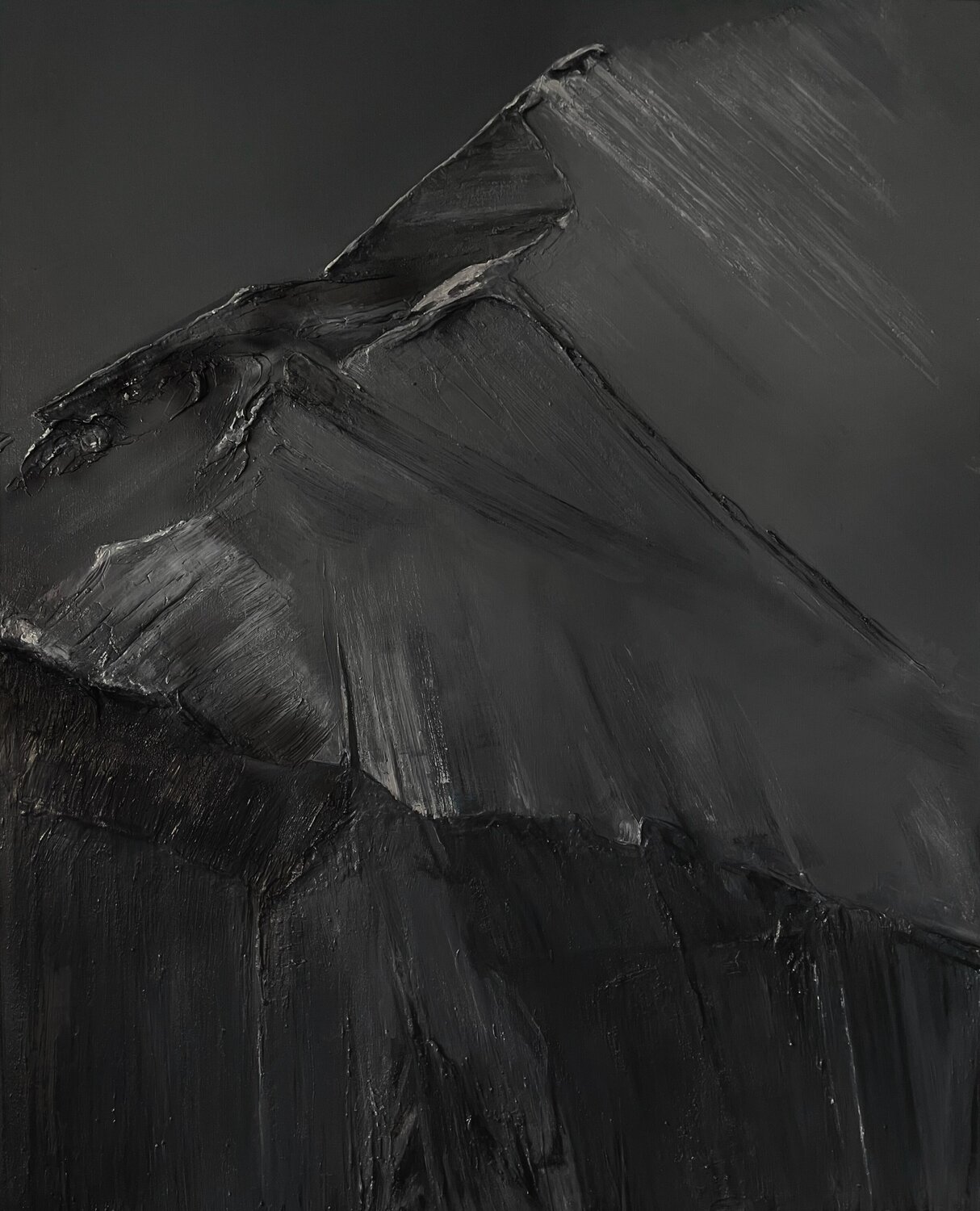 “Depth of Night” — an original textured oil painting in a monochromatic palette Evgeniya Duvakina Original painting for sale