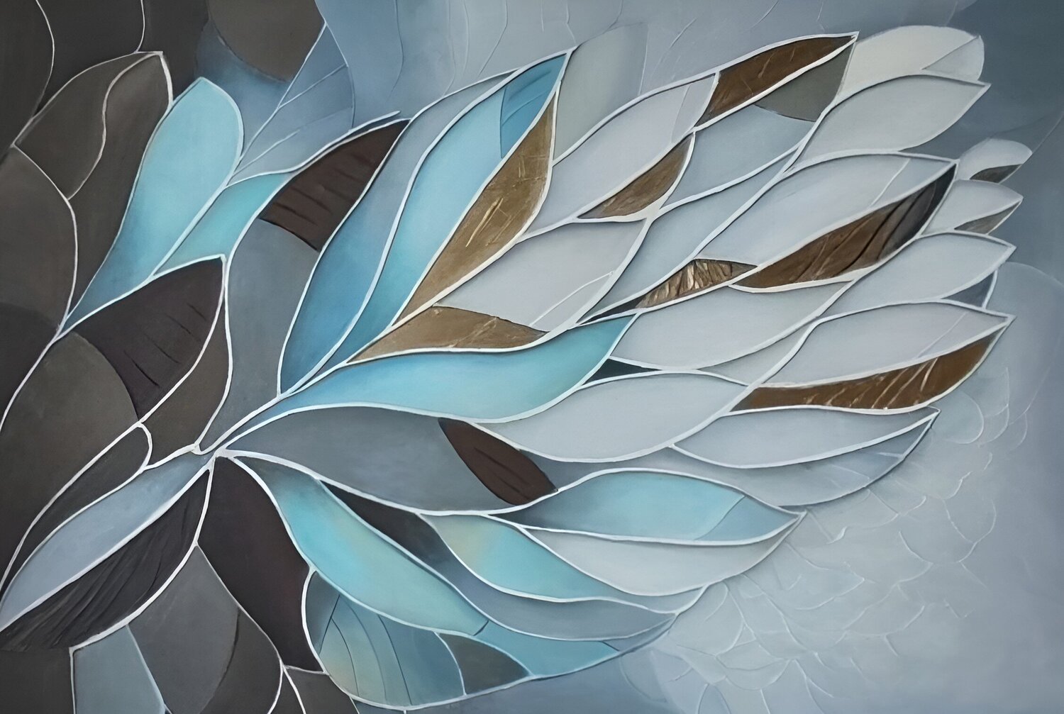 “Nature in Graphic Form” — an original artwork with an atmosphere of contemporary elegance Evgeniya Duvakina Original painting for sale