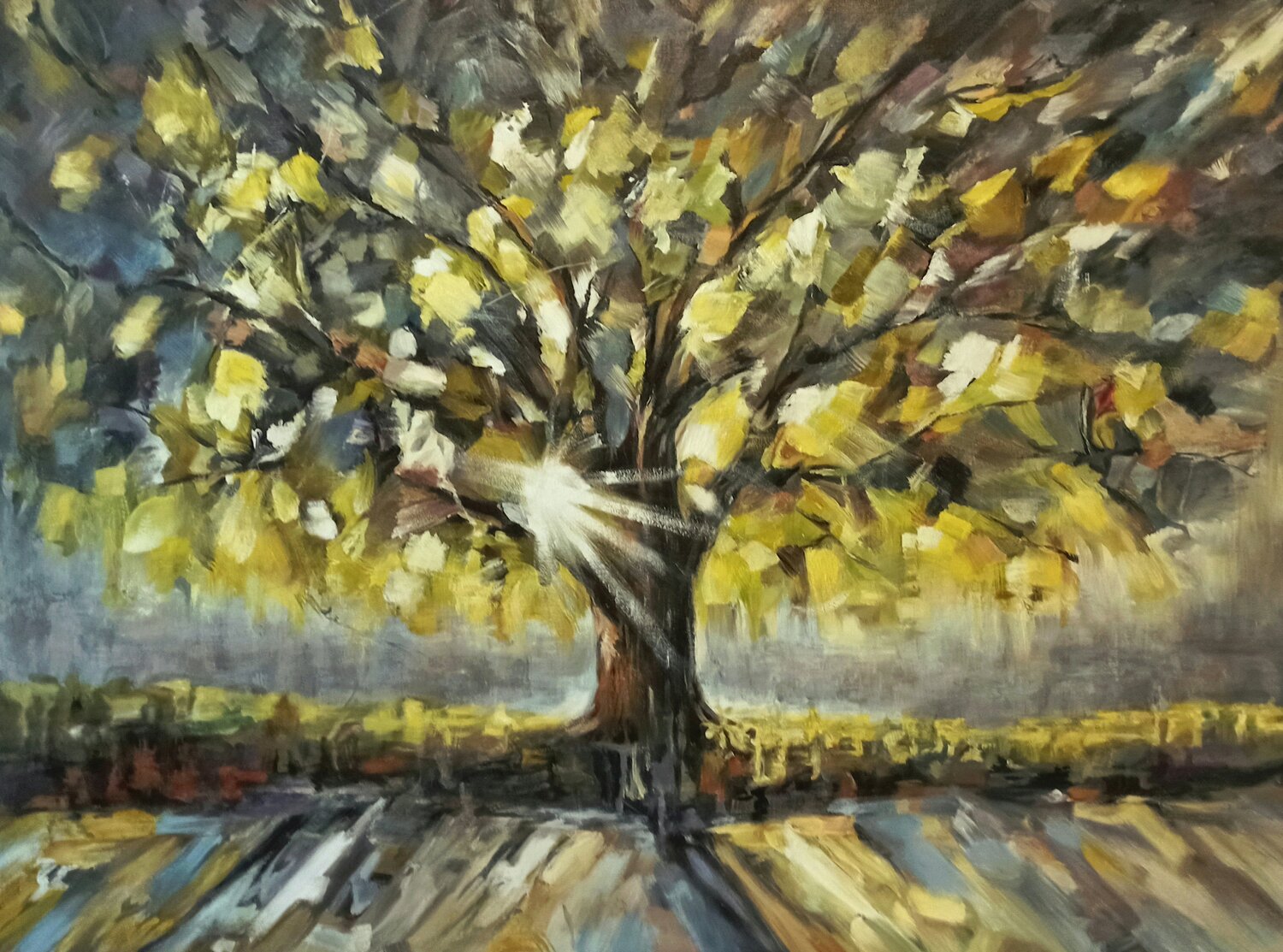The Light of Life. A Golden Flow Evgeniya Duvakina Original painting for sale
