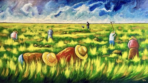 Il lavoro nei campi von Salvatore Petrucino, Malerei kaufen auf Select