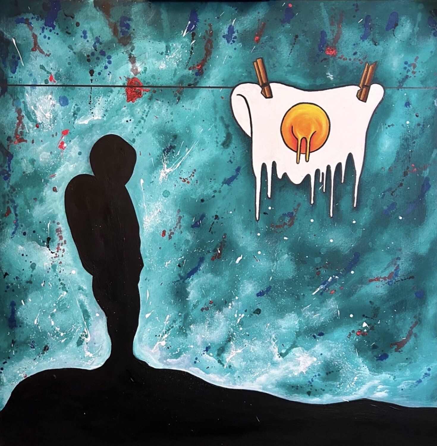 20 Luglio 2069 Salvatore Petrucino Original painting for sale
