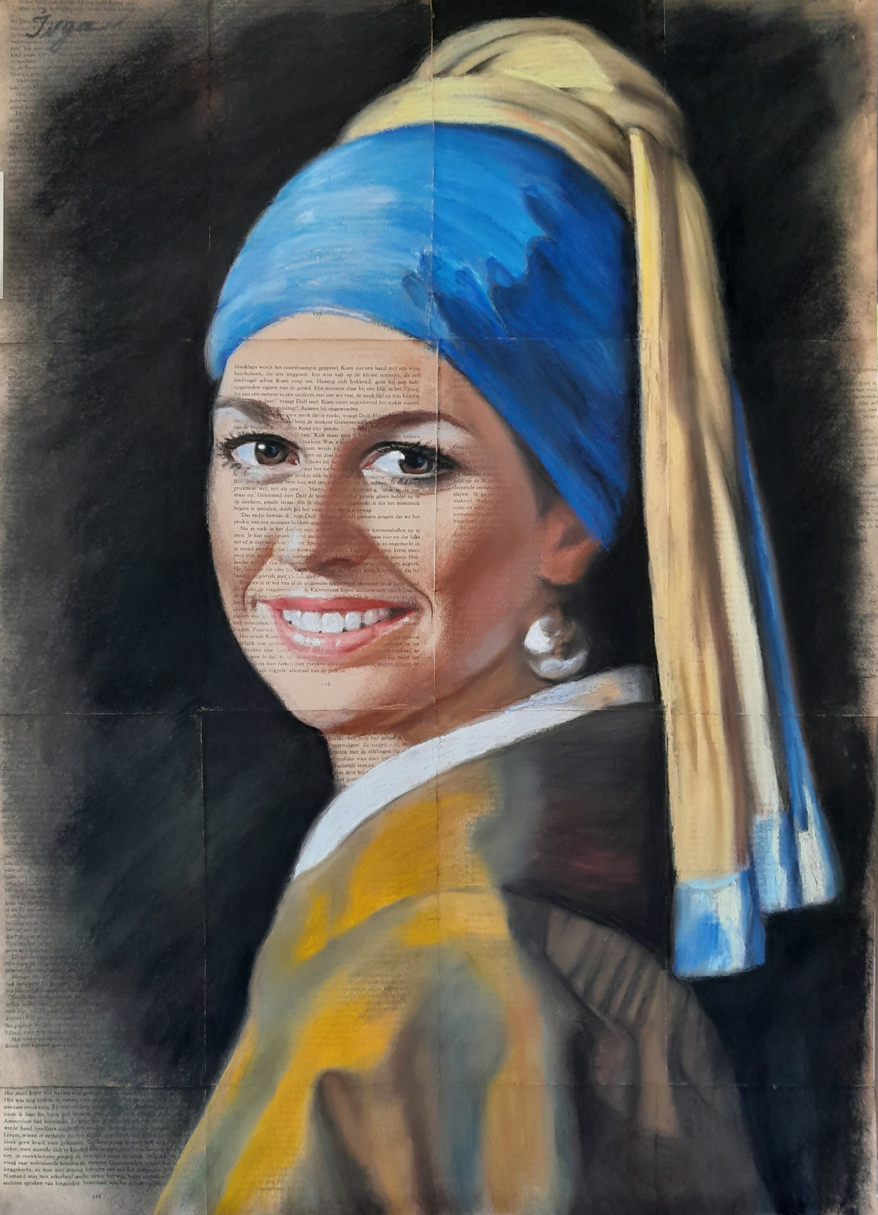 Queen Máxima of the Netherlands as The Girl with a Pearl Earring