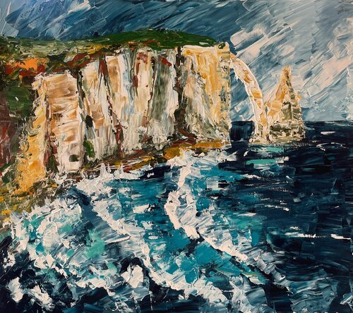 "Etretat Cliffs" by Elena Logovinsky, Painting for Sale on Select