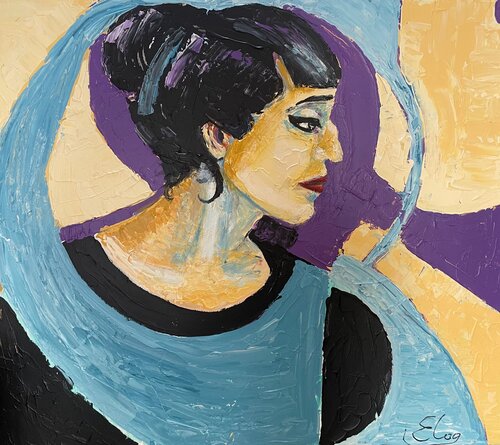 Portrait of Anna Akhmatova by Elena Logovinsky, Painting for Sale on Select