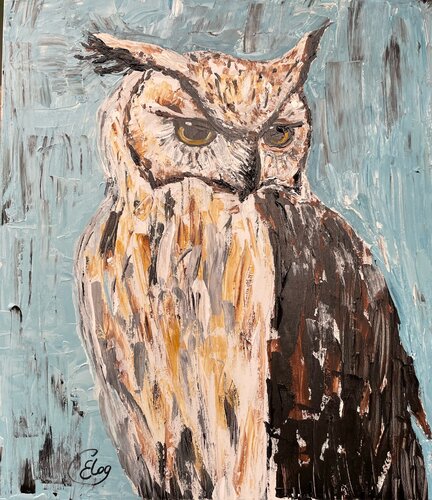 Owl by Elena Logovinsky, Painting for Sale on Select