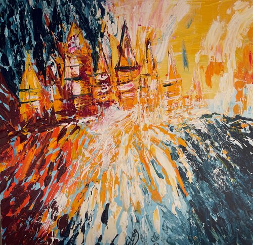 The magic of sunset. by Elena Logovinsky, Painting for Sale on Select