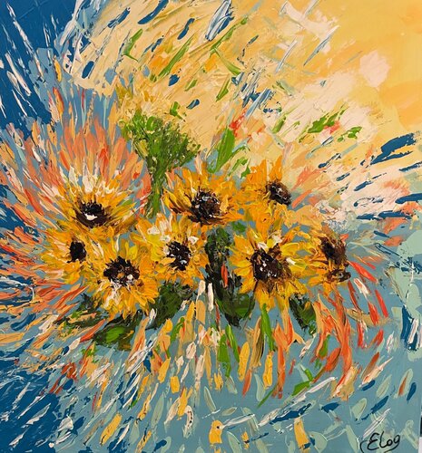"Sunflowers." by Elena Logovinsky, Painting for Sale on Select