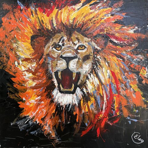 People Like a Lion by Elena Logovinsky, Painting for Sale on Select