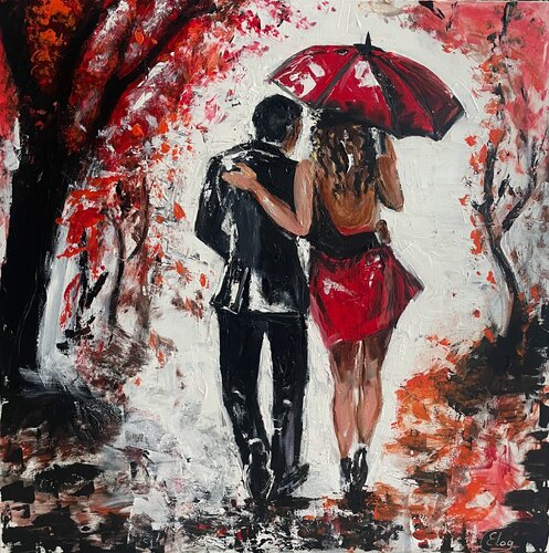 “Under One Umbrella” by Elena Logovinsky, Painting for Sale on Select