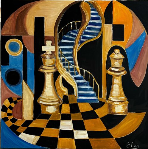 The Staircase of Maya, or The Guardians of Illusion by Elena Logovinsky, Painting for Sale on Select