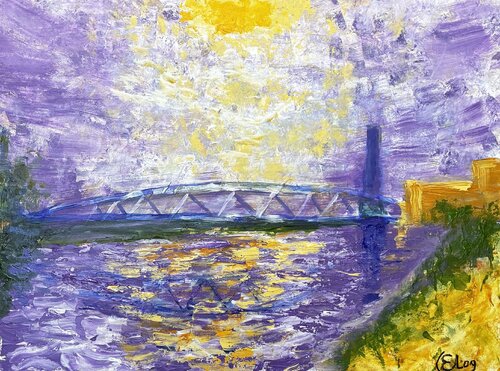 “Light over the Yarkon Bridge” by Elena Logovinsky, Painting for Sale on Select