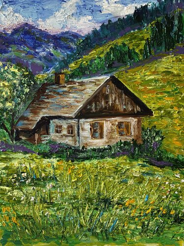 Morning in the Mountains by Elena Logovinsky, Painting for Sale on Select
