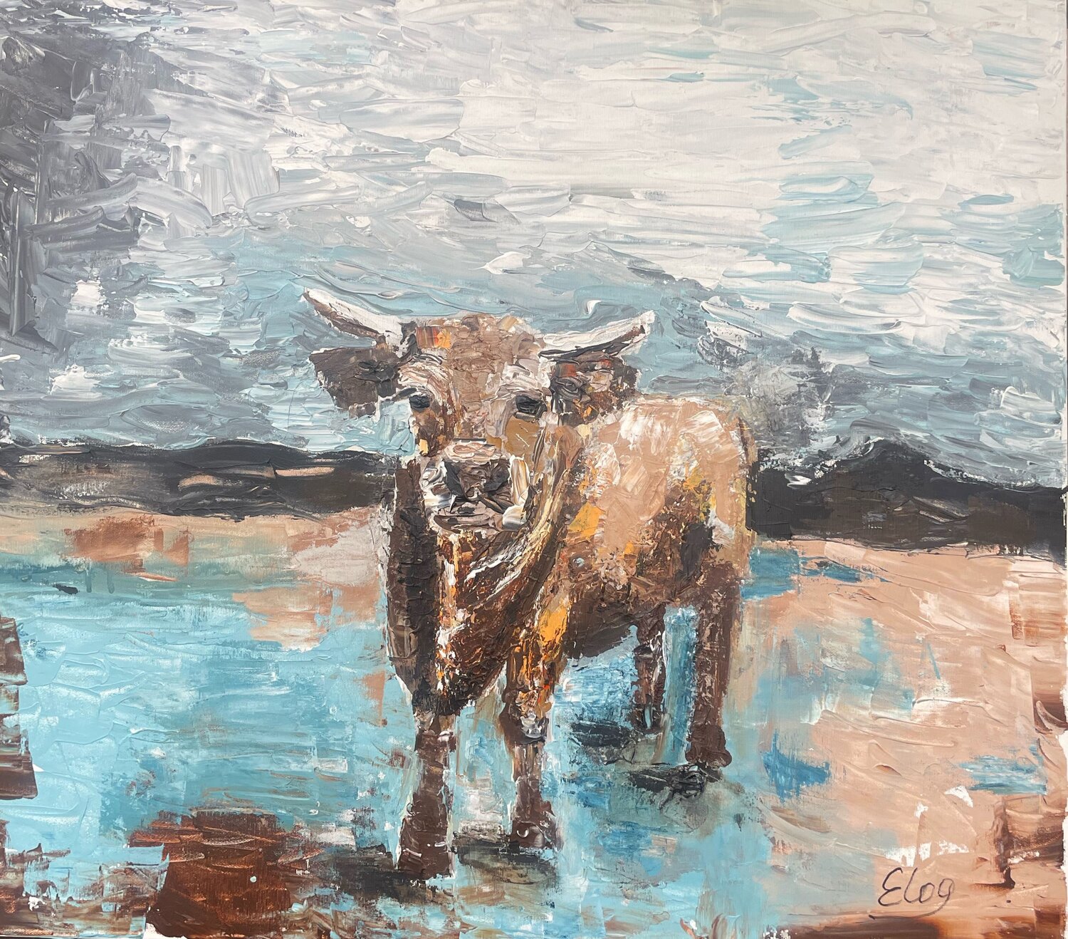 Bull Elena Logovinsky Original painting for sale