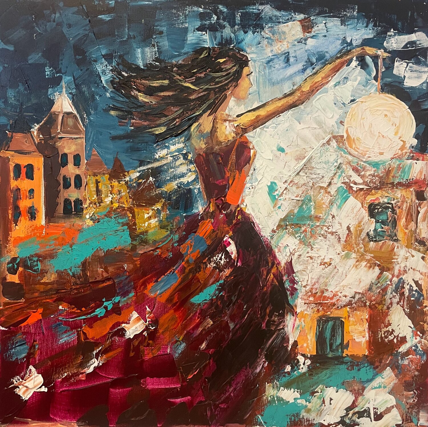 “Bearer of Light” Elena Logovinsky Original painting for sale