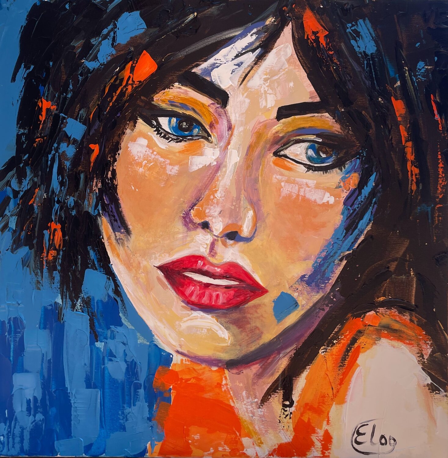 Gaze into Silence Elena Logovinsky Original painting for sale