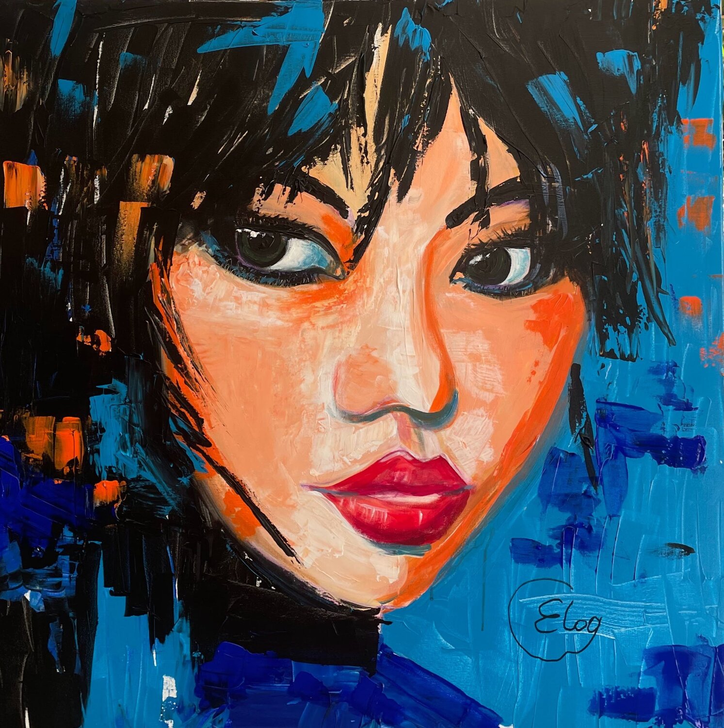 Muse of the Rising Sun Elena Logovinsky Original painting for sale