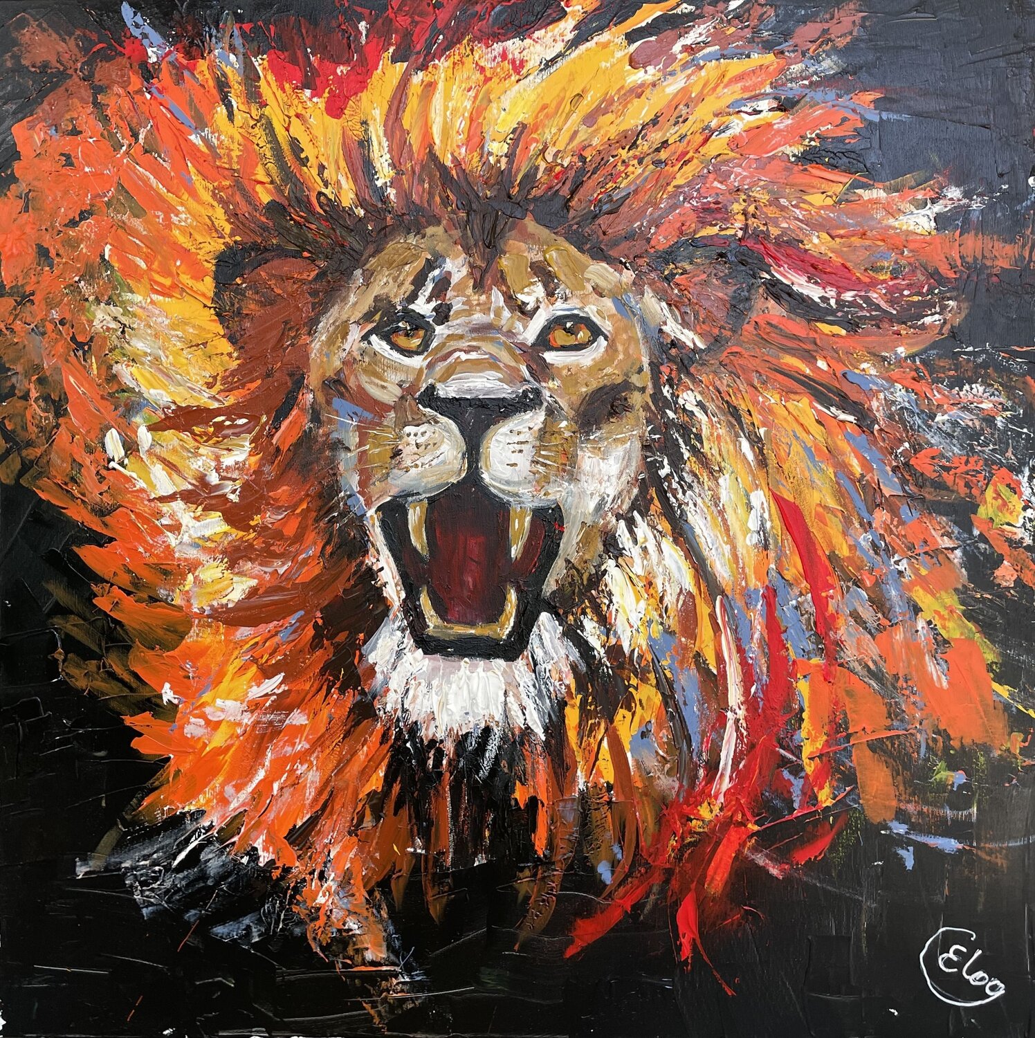 People Like a Lion Elena Logovinsky Original painting for sale