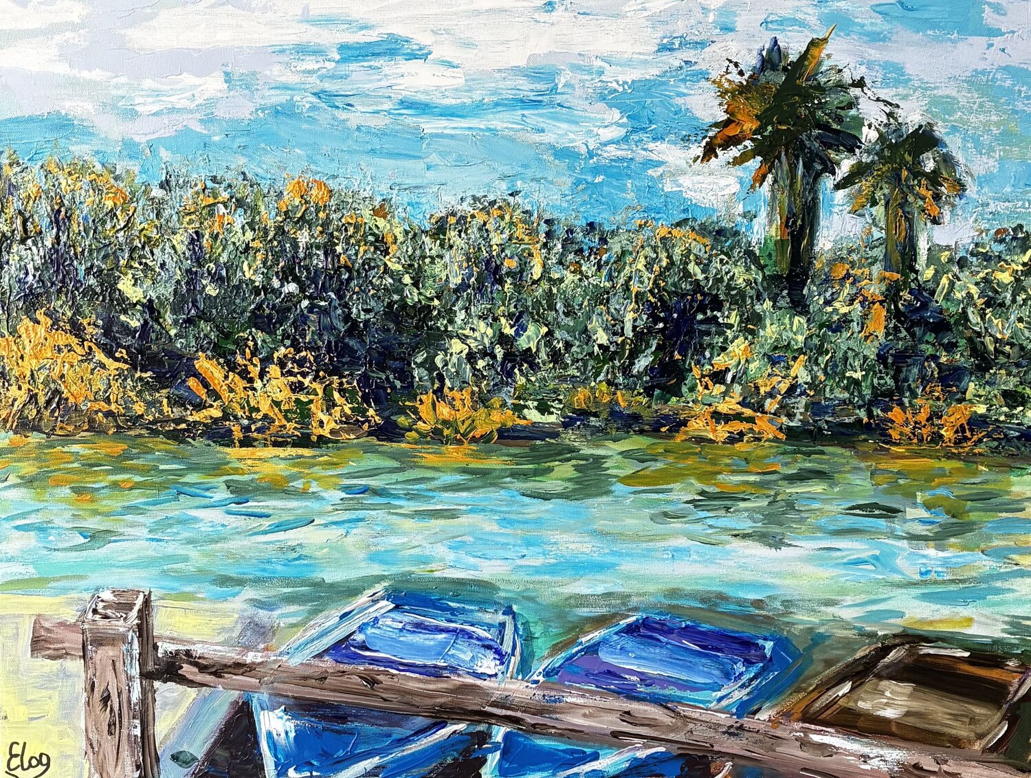 Whispers of Yarkon Elena Logovinsky Original painting for sale
