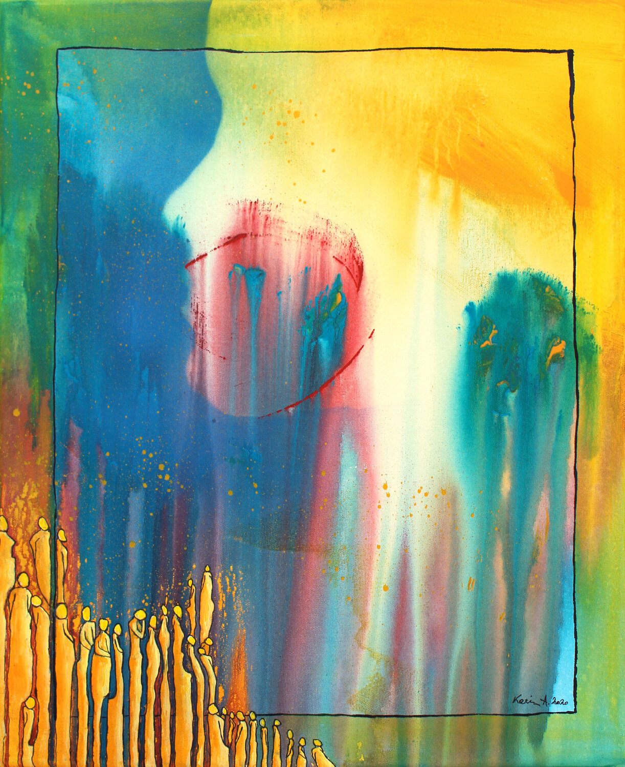 gemeinsam einsam Karin Angerer Original painting for sale