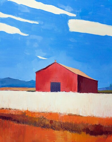 Red Barn by Ani Muradyan, Painting for Sale on Select