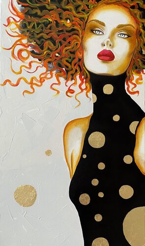 Golden Reflection by Maryna Dobrova, Painting for Sale on Select