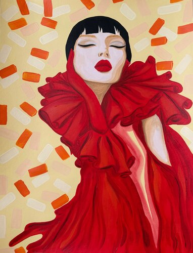 Rouge by Maryna Dobrova, Painting for Sale on Select