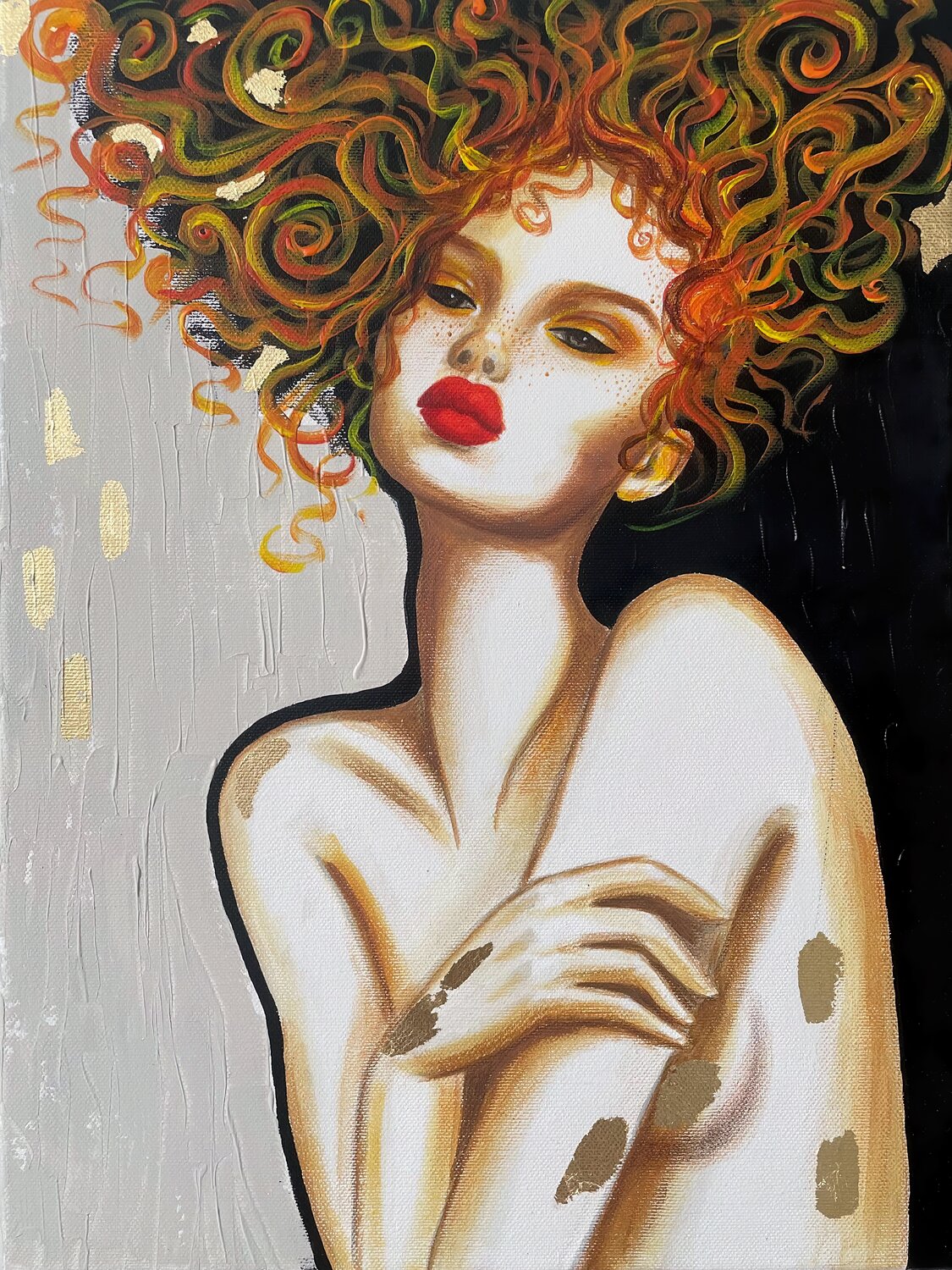 Golden Love Maryna Dobrova Original painting for sale