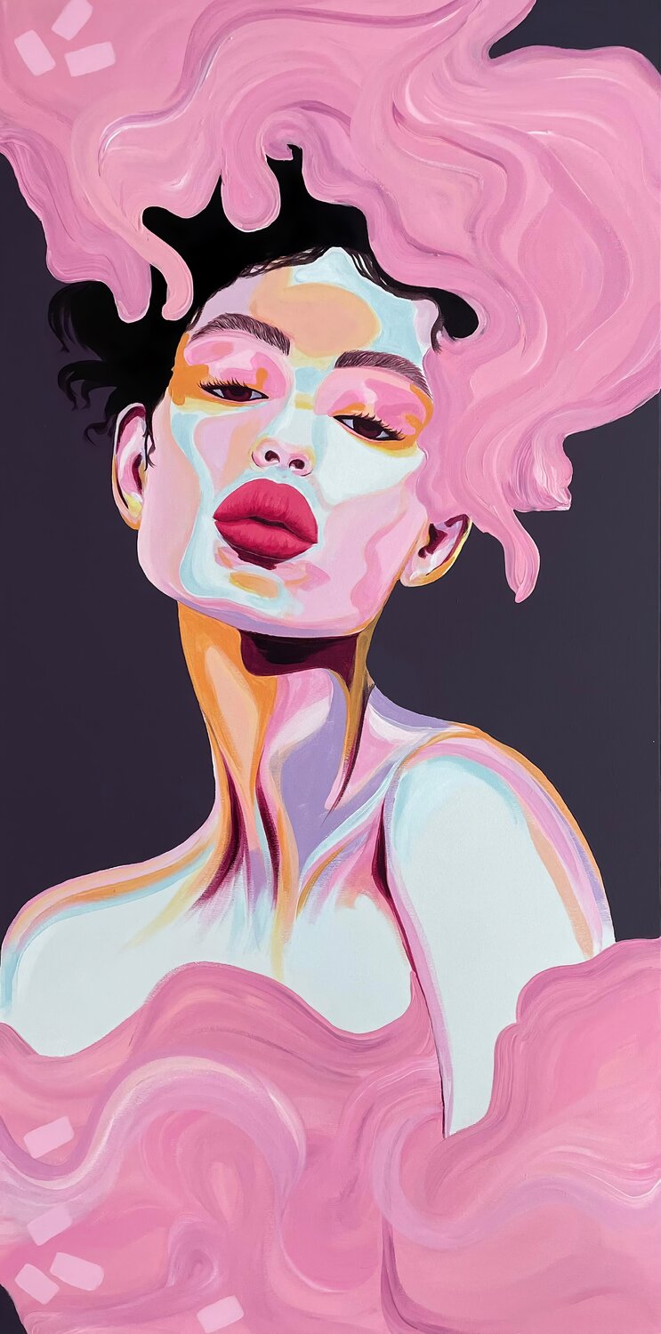 Pink Charm Maryna Dobrova Original painting for sale