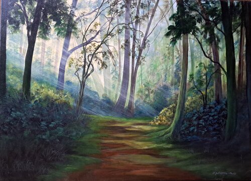 Między drzewami by Marta Jastrzębska-Macko, Painting for Sale on Select