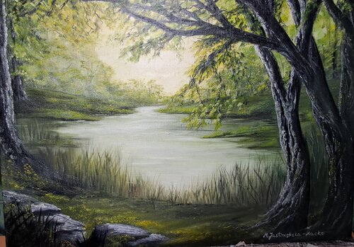 Nad jeziorem by Marta Jastrzębska-Macko, Painting for Sale on Select