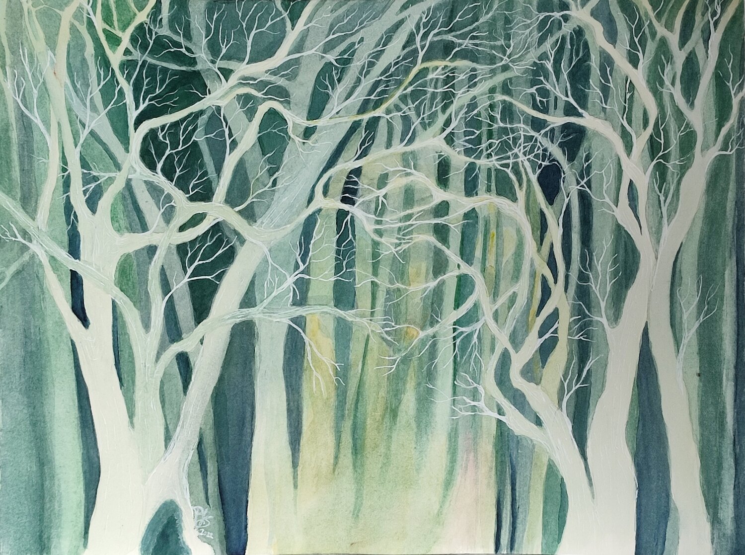 Ghost Forest II Paula Swenson Original painting for sale