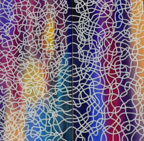 Maze of the mind (Diptych) by Tara Partovirad, Painting for Sale on Select